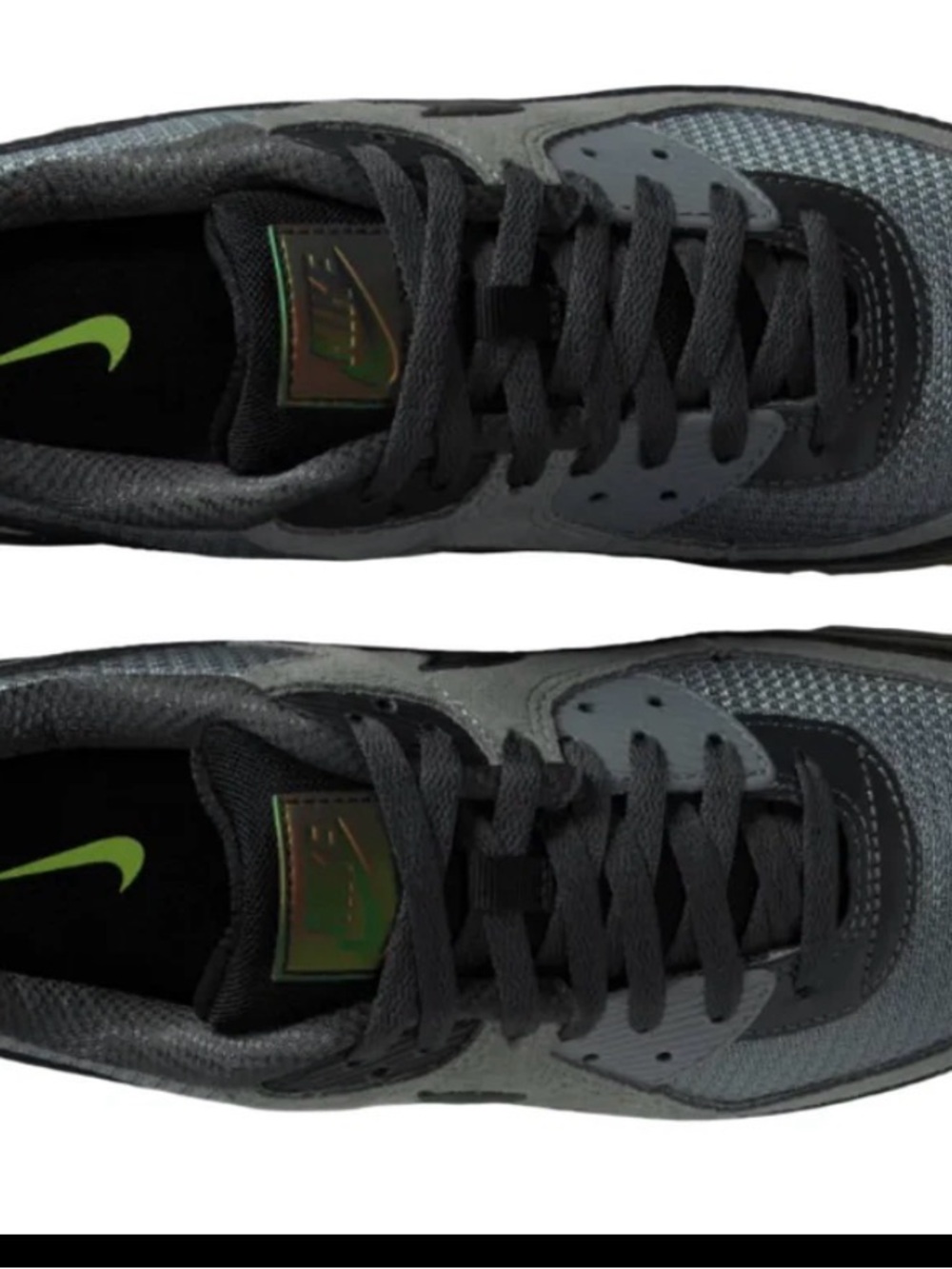Nike Air Max Gray & Black Sneaker with Neon Green Accent - Picture 4 of 7
